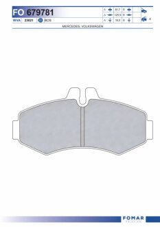 Колодки гальмівні дискові ЗАДН MB G-CLASS W461/G-CLASS W463/SPRINTER 903 01.1995-,VW LT 28-46 01.199 -ua FOMAR FO 679781