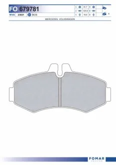 Колодки тормозные дисковые задние MB G-CLASS W461/G-CLASS W463/SPRINTER 903 01.1995-,VW LT 28-46 01.199 FOMAR FO 679781