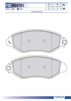 Колодки гальмівні дискові ПЕРЕДН FORD TRANSIT 2.4DI 00- -ua FOMAR FO 684781