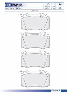 Колодки гальмівні дискові FOMAR FO 694181
