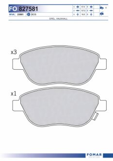 Колодки тормозные дисковые FOMAR FO 827581