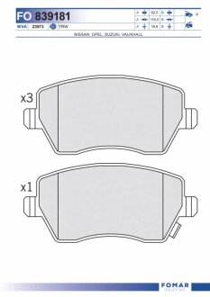 Колодки гальмівні дискові (комплект 4 шт) ПЕРЕДН NISSAN MICRA 03-. NOTE 06-. RENAULT LOGAN MCW (TRW) -ua FOMAR FO 839181