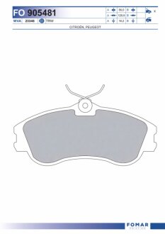 Колодки гальмівні дискові FOMAR FO 905481