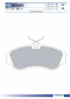 Колодки тормозные дисковые FOMAR FO 905481