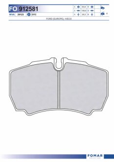 Колодки тормозные дисковые задние IVECO DAILY III 29* 06- FOMAR FO 912581