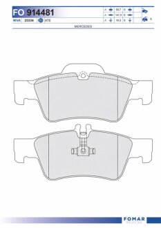 Колодки гальмівні дискові ЗАДН MB E-CLASS(W211-212) 02-08,S-CLASS, SL 03-2012, CLS 2011- -ua FOMAR FO 914481
