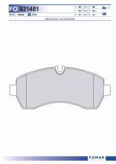 Колодки гальмівні дискові ПЕРЕДН MB SPRINTER 3.5T 4.6T 5T 06-,VW CRAFTER 30-50 06- -ua FOMAR FO 921481