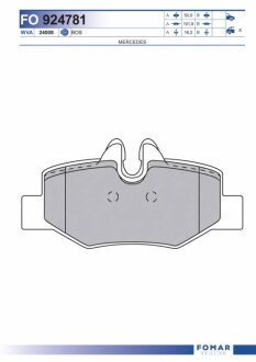 Колодки гальмівні дискові ЗАДН MB VIANO W639/VITO W639 03.2006- -ua FOMAR FO 924781