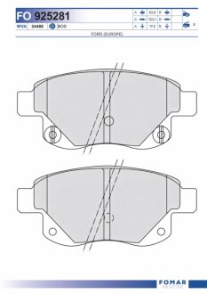 Колодки гальмівні дискові ЗАДН FORD TRANSIT 2.2-3.2 06- -ua FOMAR FO 925281