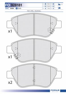 Колодки гальмівні дискові ПЕРЕДН OPEL CORSA 06- -ua FOMAR FO 928181