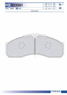 Колодки гальмівні дискові ПЕРЕДН MB SPRINTER 04/01-05/06 -ua FOMAR FO 933581