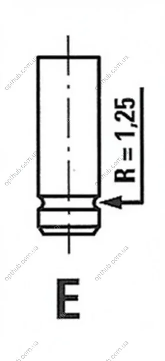 Клапан двигуна EX OPEL 1.2I/1.4I X14SZ/14NV/C14NZ 29X7X104.5 -ua FRECCIA R4465/RCR (фото 1)
