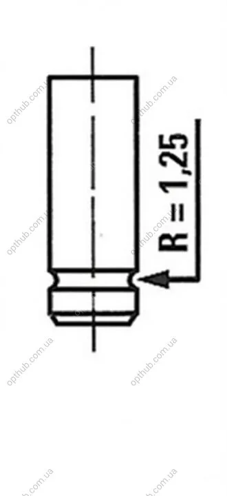 Клапан двигуна EX OPEL 1.8I/2.0I C18NZ/C20NE 36.5X7X103.6 87- -ua FRECCIA R4593/RCR (фото 1)