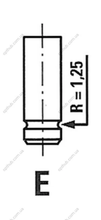 Клапан двигуна IN RENAULT 1.9TDI F9Q, VOLVO D4192T2/D4192T3 35.3X7X110.9 FRECCIA R4973/S (фото 1)