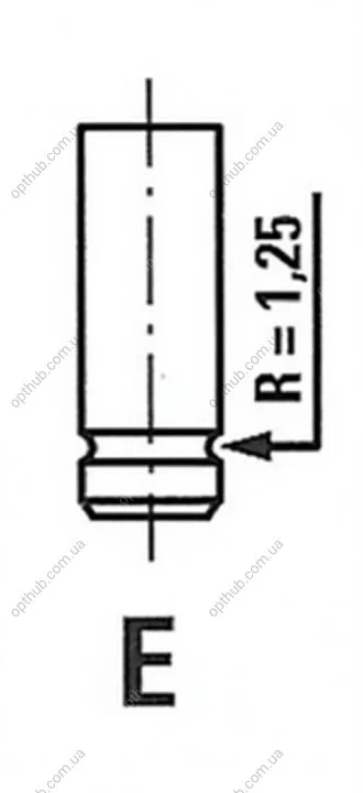 Клапан двигуна IN DAEWOO A15MF/A16DMS 30.3X6X102.5 -ua FRECCIA R6096/SCR (фото 1)