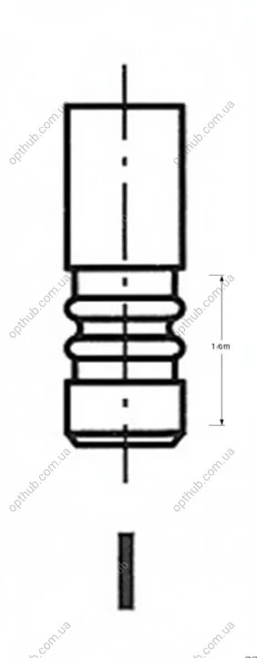 Клапан двигуна IN ALFA/FIAT/LANCIA 169A3/198A4/199A8 26.8X6X95.2 FRECCIA R6506/SCR (фото 1)