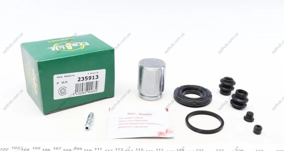 Ремкомплект суппорта (заднего) Nissan Cube/Juke/Qashqai/X-Trail 07- (d=35mm) (Akebono) (+поршень) UA63 FRENKIT 235913 (фото 1)