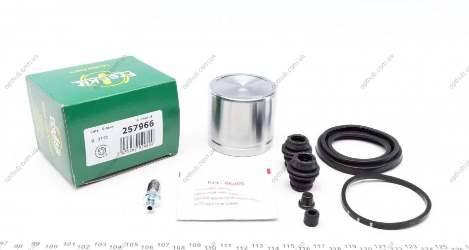 Ремкомплект супорта переднього (з поршнем) Nissan Juke (F15), Leaf, Tiida (d=57mm)(Nissan) Frenkit FRENKIT 257966 (фото 1)