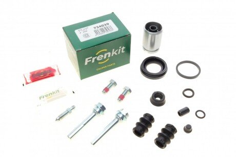 Ремкомплект супорта (заднього) Renault Megane 01- (d=34mm) (TRW) (+поршень/направляюча) (opt-om) FRENKIT 734039