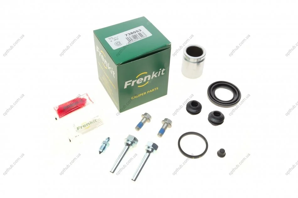 Ремкомплект супорта (заднього) Hyundai Tucson/Kia Sportage 15-(d=38mm)(Mando)(+поршень/направляюча UA63 FRENKIT 738053 (фото 1)