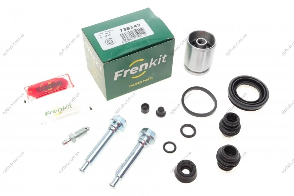 Ремкомплект супорта (заднього) Toyota Auris/Yaris 05- (d=38mm) (+поршень/направляюча) (Tokico) (opt-om) FRENKIT 738147 (фото 1)