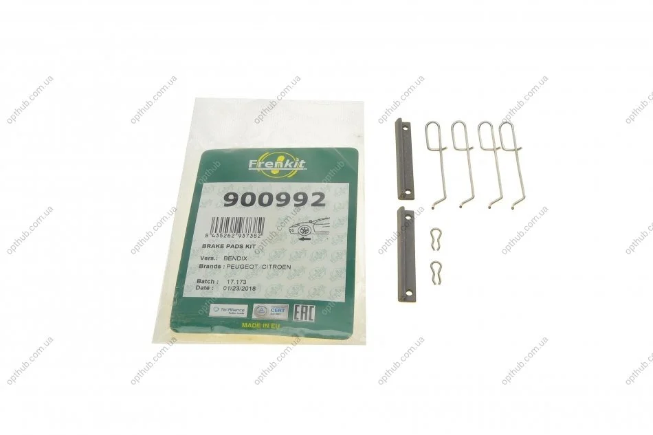Планка суппорта (переднього) притискна (к-кт) Citroen Saxo 96-04/Peugeot 205/305/405 79-98 (Bendix) UA63 FRENKIT 900992 (фото 1)