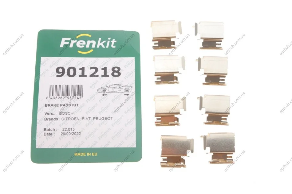Комплект настановний гальмівних колодок передніх VW/Ford/Citroen/Peugeot/Fiat ver.Bosch Frenkit FRENKIT 901218 (фото 1)