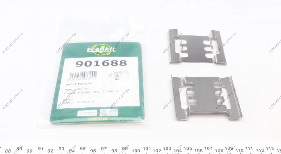 Планка суппорта (переднього) притискна (к-кт) Renault Master 01- (Bosch) UA63 FRENKIT 901688 (фото 1)