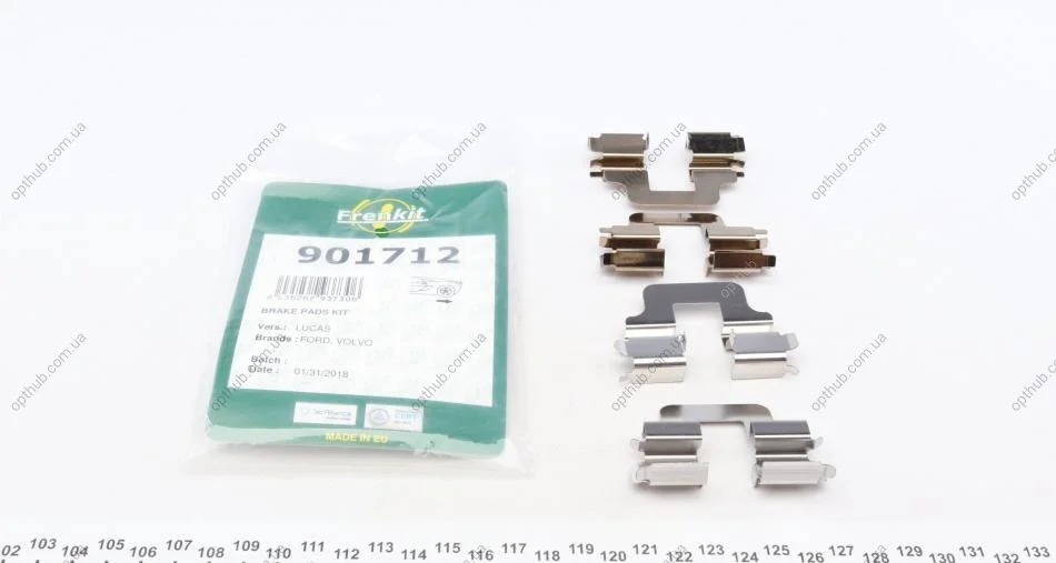 Планка супорта (заднього) прижимна (к-кт) Ford Galaxy/Mondeo IV/Volvo S80/V70/XC70 05- (Lucas) (opt-om) FRENKIT 901712 (фото 1)