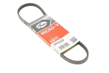 Ремінь поліклиновий CHEVROLET MATIZ (M200, M250) 0.8 Gates 3PK668