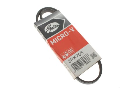 Ремінь поліклиновий RENAULT CLIO 1.2 1.4 91-98 -ua Gates 3PK705