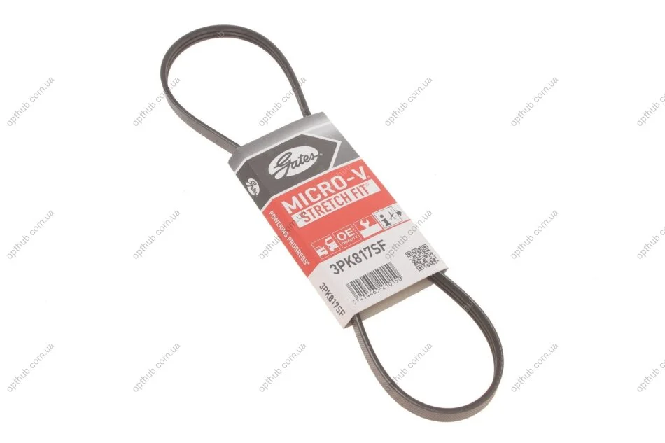 Поліклінові ремені Micro-V StretchFit (Вир-во) Gates 3PK817SF (фото 1)