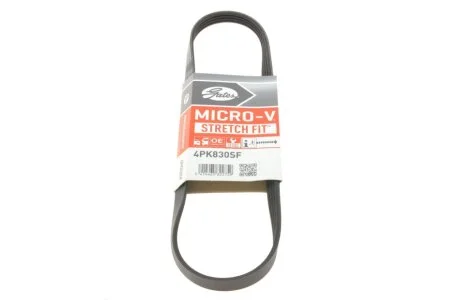 Поліклінові ремені Micro-V StretchFit (Вир-во) Gates 4PK830SF