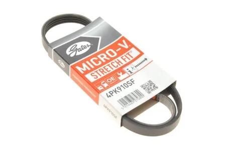 Поліклінові ремені Micro-V StretchFit (Вир-во) Gates 4PK910SF