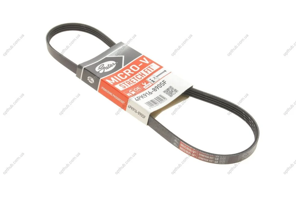 Ремінь генератора Renault Kangoo/Logan/Lada Largus 1.4/1.6 04- GATES (opt-om) Gates 4PK916-890SF (фото 1)