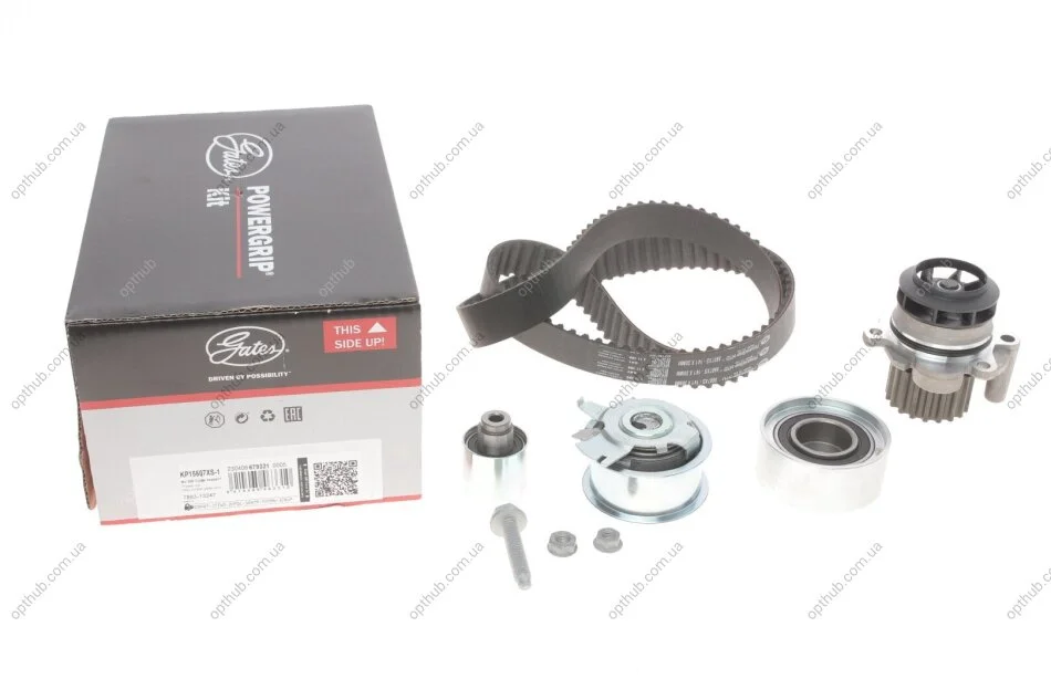 Ремкомплекти приводу ГРМ автомобілів з водяним насосом PowerGrip Kit (Вир-во) Gates KP15607XS-1 (фото 1)