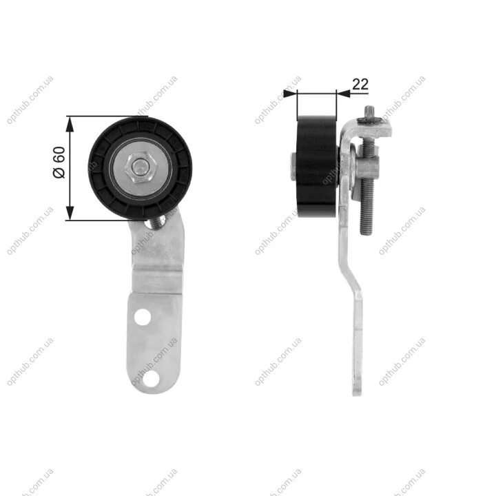 Ролик модуля натягувача ременя FORD 1.8D/TD SERVO+KLIMA -ua Gates T36074 (фото 1)
