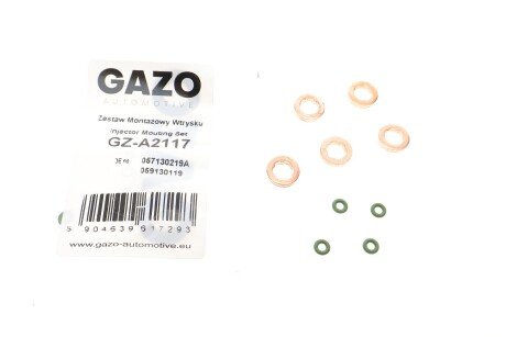 Ремкомплект форсунки Audi A4/A6 2.5 TDI 97-05 (шайба + ущільнювач) (к-кт на 5шт) (opt-om) GAZO GZ-A2117