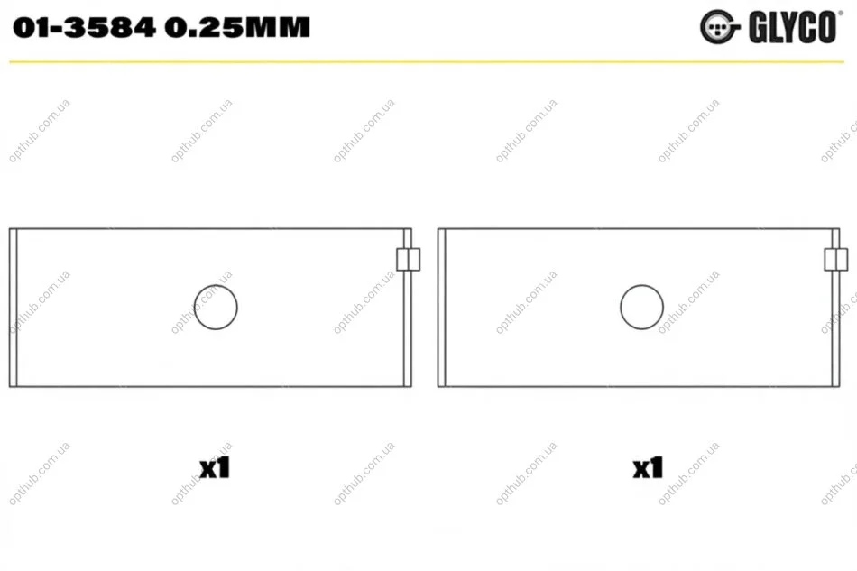 Вкладыши MB OM601/OM602/OM603 Glyco 01-3584 0.25MM (фото 1)