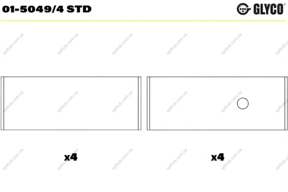 Подшипник шатуна (к-кт) Glyco 01-5049/4 STD (фото 1)