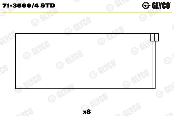 Підшипник шатуна (к-кт) Glyco 71-3566/4 STD (фото 1)