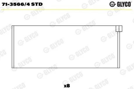 Підшипник шатуна (к-кт) Glyco 71-3566/4 STD