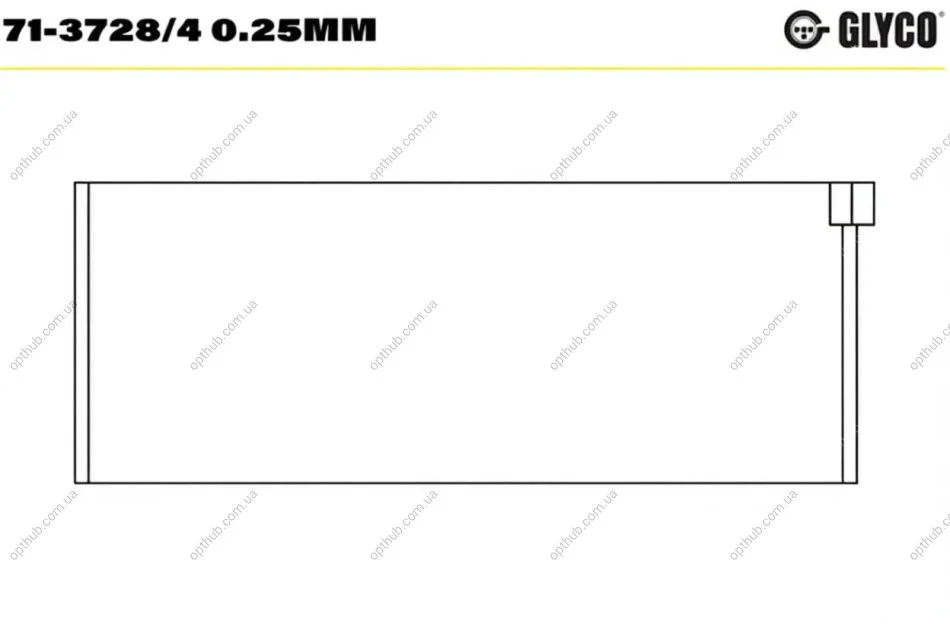Подшипник шатуна (к-кт) Glyco 71-3728/4 0.25MM (фото 1)