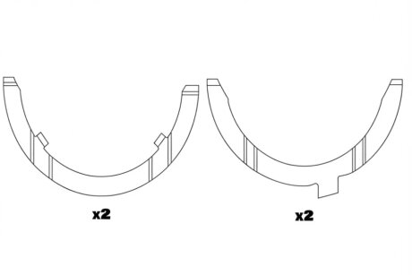 Упорні напівкілця (к-т) Glyco A123/4 STD