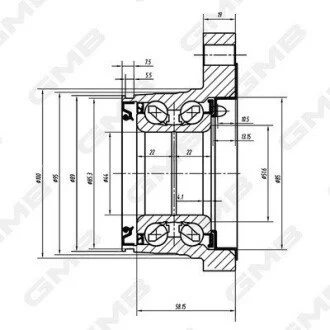 Маточина колеса заднього Toyota Land Cruiser 3.0, 4.0 (03-) GMB GH22820M