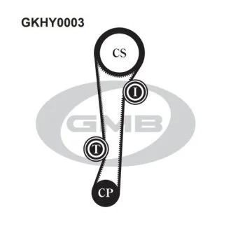 Комплект ГРМ Hyundai Accent 1.5/1.6 DOHC/Elantra 1.6 DOHC/Tiburon, Coupe 1.6 SOH GMB GKHY0003
