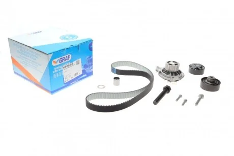 Комплект ГРМ + помпа VW Crafter 2.5TDI 65kw/80kw/100kw/120kw 06-13 (141х26) (PA758) (opt-om) GRAF KP758-2