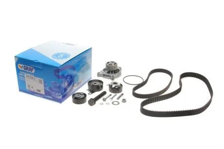Комплект ГРМ + ТНВД + помпа VW LT 2.5SDI/VW T4/Volvo S70/S80/V70 2.5TDI 96-06 (122x26.5 / 81x21) UA63 GRAF KP758-3