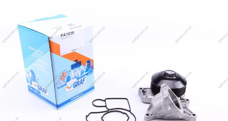Помпа води BMW 1/3/5/X1/X3 116d/118d/120d/123d/318d/320d/520d/2.0d/xDrive 07-15 (B/B) (6 лоп.)((opt-om) GRAF PA1039 (фото 1)