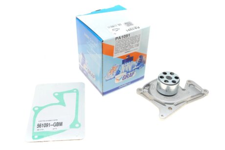 Помпа води Renault Kangoo/Clio/Duster/Laguna/Megane/Nissan Qashqai/Juke/MB 1.5dCi 09- (Ext.)(12лоп UA63 GRAF PA1091